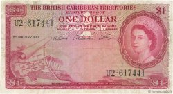 1 Dollar CARAÏBES  1957 P.07b TB+