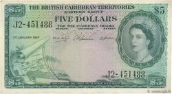 5 Dollars CARAÏBES  1957 P.09b TTB