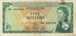 5 Dollars CARAÏBES  1965 P.14e pr.TTB