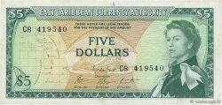 5 Dollars CARAÏBES  1965 P.14g TTB