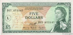 5 Dollars CARAÏBES  1965 P.14m SUP+