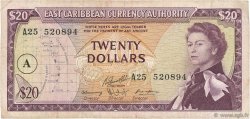 20 Dollars CARAÏBES  1965 P.15h TTB