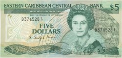 5 Dollars CARAÏBES  1988 P.22l2 TTB