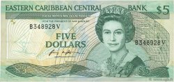 5 Dollars CARAÏBES  1988 P.22v TTB