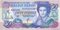 50 Pounds FALKLAND ISLANDS  1990 P.16a AU+
