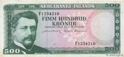 500 Kronur ISLANDE  1961 P.45a TTB