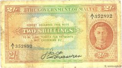 2 Shillings MALTE  1942 P.17a TB