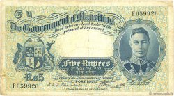 5 Rupees ÎLE MAURICE  1937 P.22 TB
