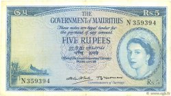 5 Rupees ÎLE MAURICE  1954 P.27 TTB