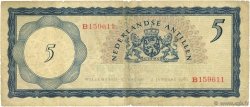 5 Gulden ANTILLES NÉERLANDAISES  1962 P.01a TB à TTB
