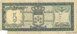 5 Gulden ANTILLES NÉERLANDAISES  1972 P.08b TB