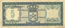 5 Gulden ANTILLES NÉERLANDAISES  1972 P.08b TB+