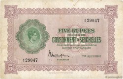 5 Rupees SEYCHELLES  1942 P.08 TB