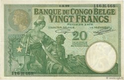 20 Francs CONGO BELGE  1929 P.10f TTB