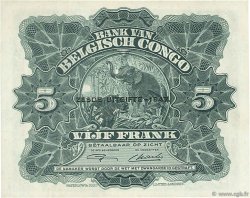 5 Francs CONGO BELGE  1954 P.13Ad SUP