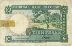 10 Francs CONGO BELGE  1941 P.14 pr.TB