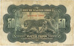 50 Francs CONGO BELGE  1950 P.16h B à TB