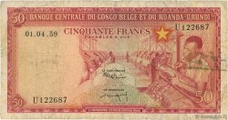 50 Francs CONGO BELGE  1959 P.32 pr.TB