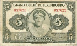 5 Francs LUXEMBOURG  1944 P.43a TB