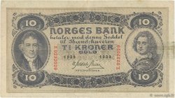 10 Kroner NORVÈGE  1939 P.08c TTB