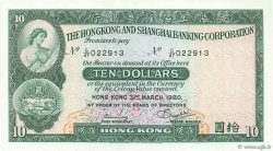 10 Dollars HONG KONG  1980 P.182i NEUF