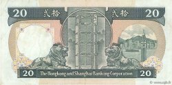 20 Dollars HONG KONG  1986 P.192a TTB