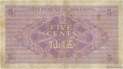 5 Cents HONG KONG  1941 P.314 TB