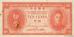 10 Cents HONG KONG  1945 P.323 TTB