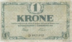 1 Krone DANEMARK  1918 P.012d B+