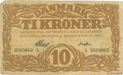 10 Kroner DANEMARK  1925 P.021u B+