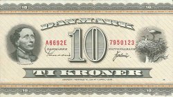 10 Kroner DANEMARK  1969 P.044y TTB+