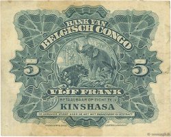 5 Francs CONGO BELGE  1920 P.04A pr.TTB