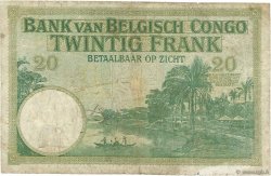 20 Francs CONGO BELGE  1937 P.10f B