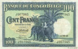 100 Francs CONGO BELGE  1949 P.17d TTB