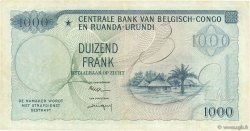 1000 Francs CONGO BELGE  1958 P.35 TTB