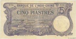5 Piastres INDOCHINE FRANÇAISE Saïgon 1910 P.037b TTB