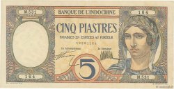 5 Piastres INDOCHINE FRANÇAISE  1927 P.049b TTB+