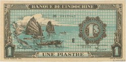 1 Piastre bleu INDOCHINE FRANÇAISE  1942 P.059a SUP