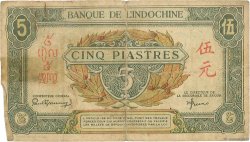 5 Piastres vert / marron INDOCHINE FRANÇAISE  1942 P.061 B