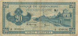 20 Piastres bleu INDOCHINE FRANÇAISE  1942 P.065 TB