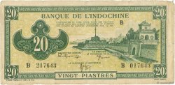 20 Piastres vert INDOCHINE FRANÇAISE  1942 P.070 B+