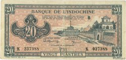 20 Piastres rose orangé INDOCHINE FRANÇAISE  1942 P.072 TB+
