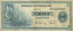 100 Piastres INDOCHINE FRANÇAISE  1945 P.078a pr.TB