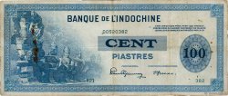 100 Piastres FRENCH INDOCHINA  1945 P.078a F+