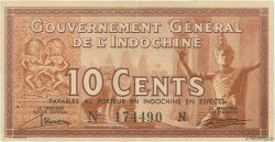 10 Cents INDOCHINE FRANÇAISE  1939 P.085a SUP
