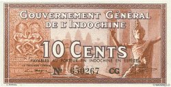 10 Cents INDOCHINE FRANÇAISE  1939 P.085d SPL