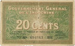 20 Cents INDOCHINE FRANÇAISE  1939 P.086d B