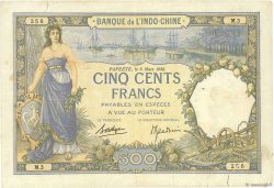 500 Francs TAHITI  1938 P.13b TB