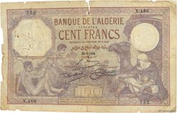 100 Francs ALGÉRIE  1924 P.081a B