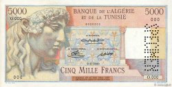 5000 Francs Spécimen ALGÉRIE  1949 P.109s pr.NEUF